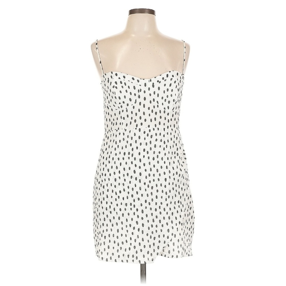 Zara Cream and Gray lightweight Polka Dot Dress Size Large